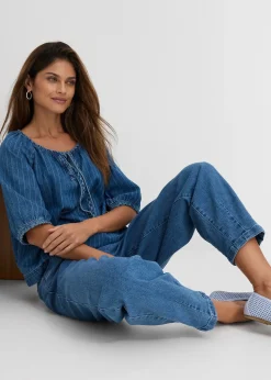 Femme bonprix Jeans|Jean mom, taille haute élastiquée