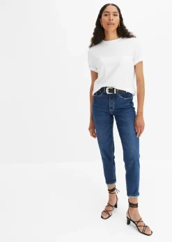 bonprix Jean mom taille haute, peu extensible, cropped|Femme Jeans