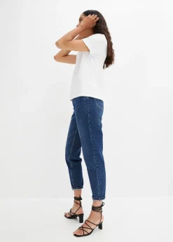 bonprix Jean mom taille haute, peu extensible, cropped|Femme Jeans