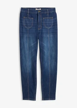 Femme bonprix Jeans|Jean mom taille haute, raccourci