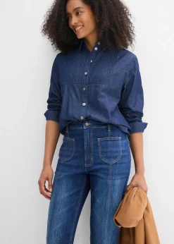 Femme bonprix Jeans|Jean mom taille haute, raccourci