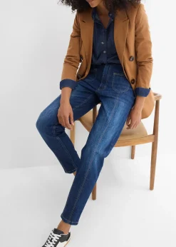 Femme bonprix Jeans|Jean mom taille haute, raccourci