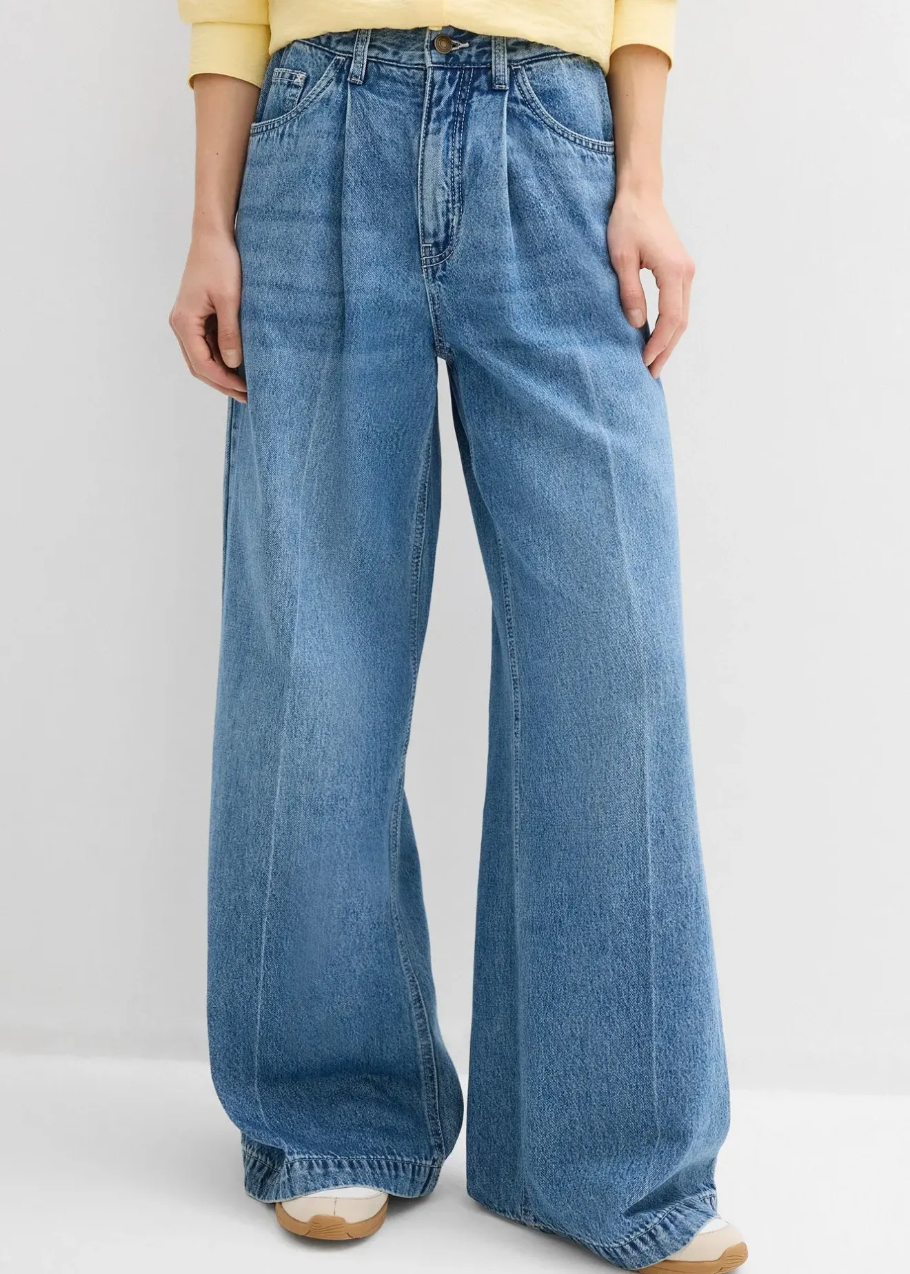 Femme bonprix Tailles Petite|Jean palazzo très large, coton