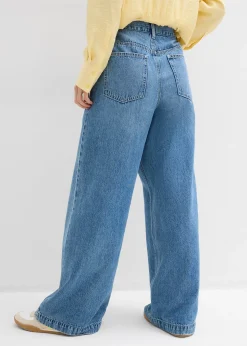 Femme bonprix Tailles Petite|Jean palazzo très large, coton