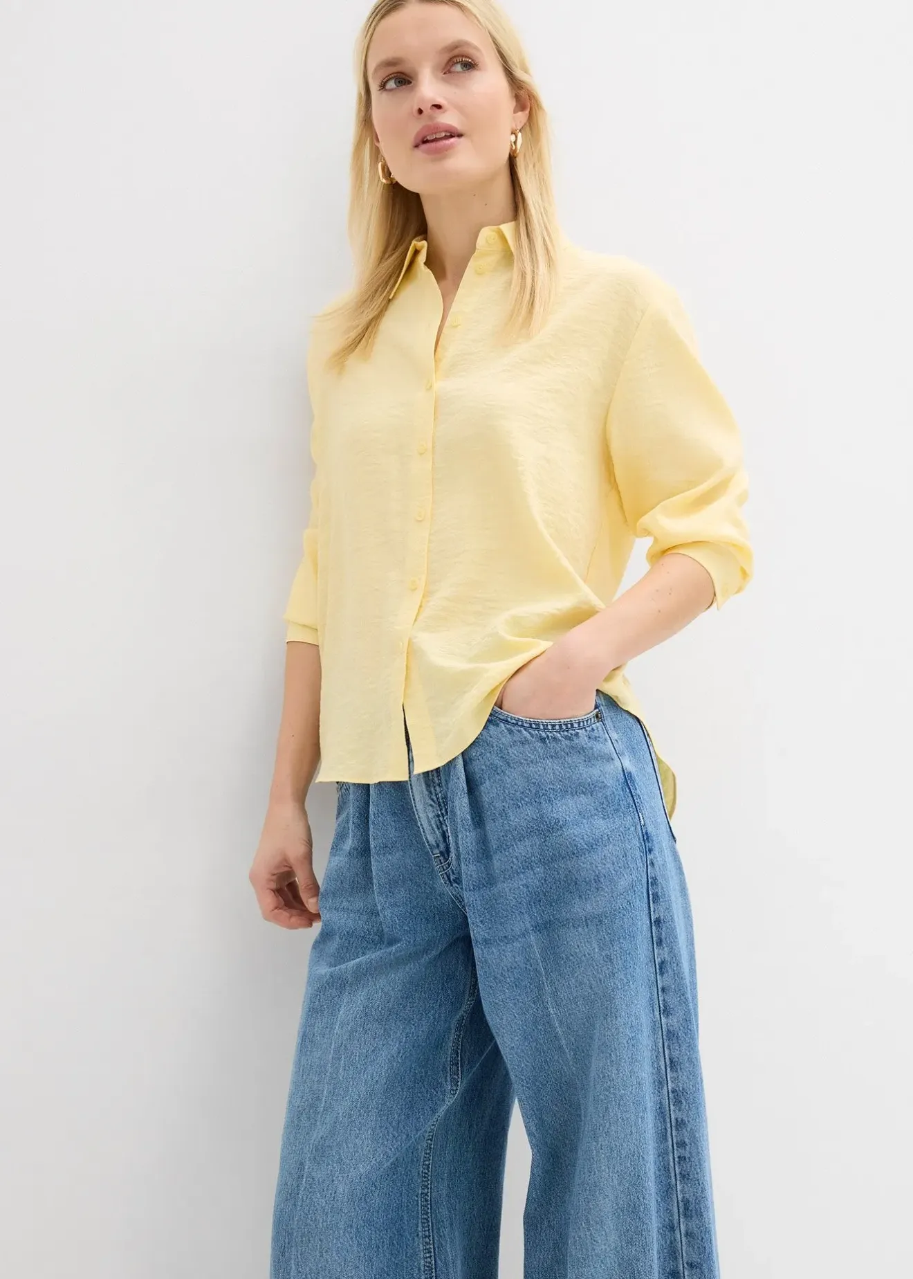 Femme bonprix Tailles Petite|Jean palazzo très large, coton