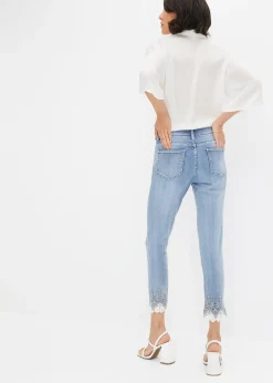 Femme bonprix Jeans|Jean skinny à dentelle