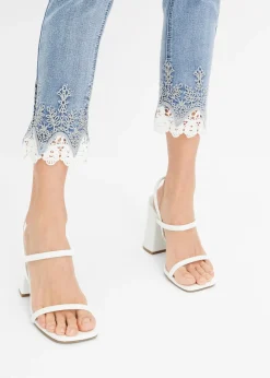 Femme bonprix Jeans|Jean skinny à dentelle