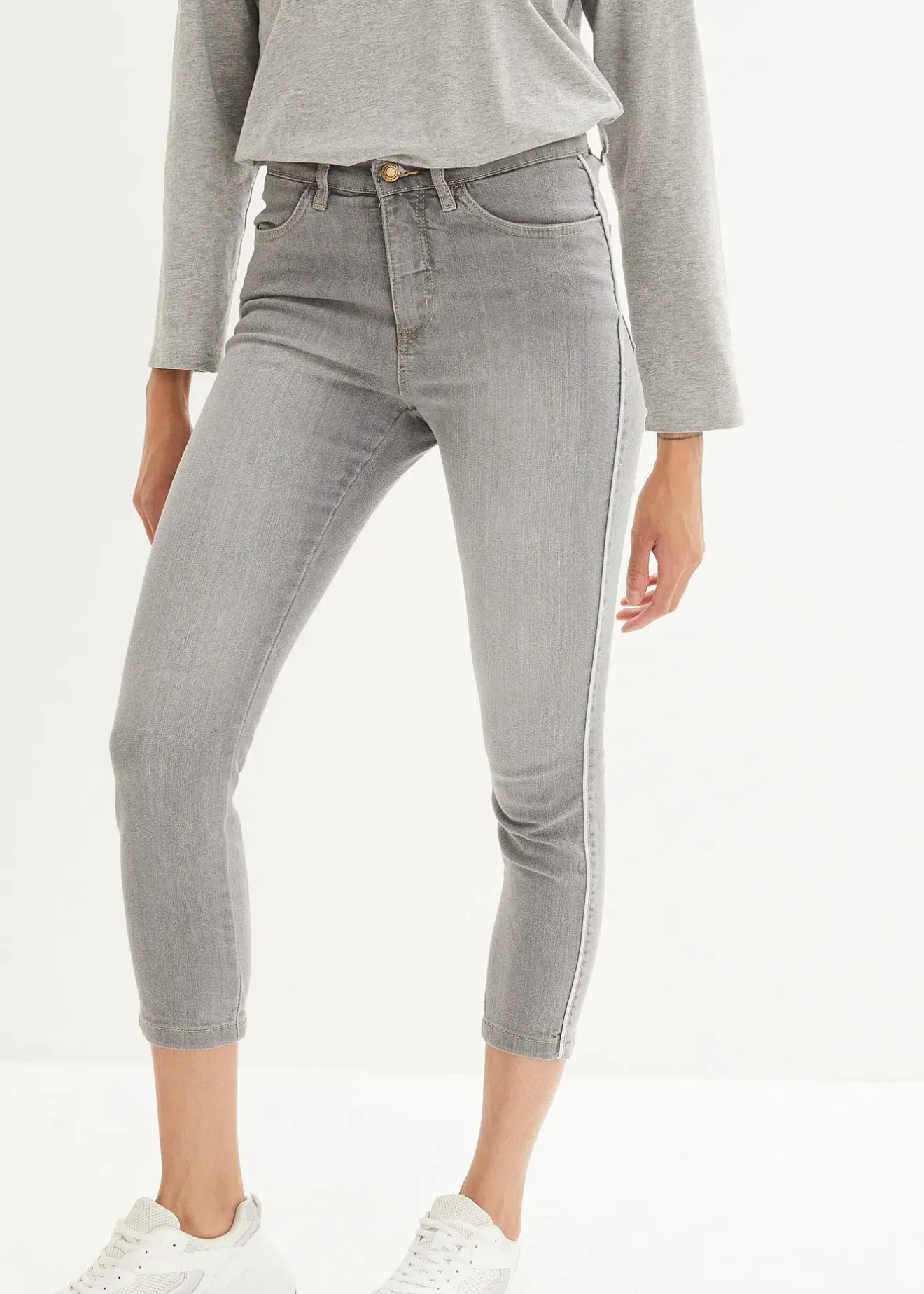 bonprix Jean skinny 7/8 extensible et confortable|Femme Tailles Petite|Jeans