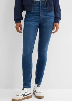 Femme bonprix Jeans|Jean skinny à taille haute et élastiquée