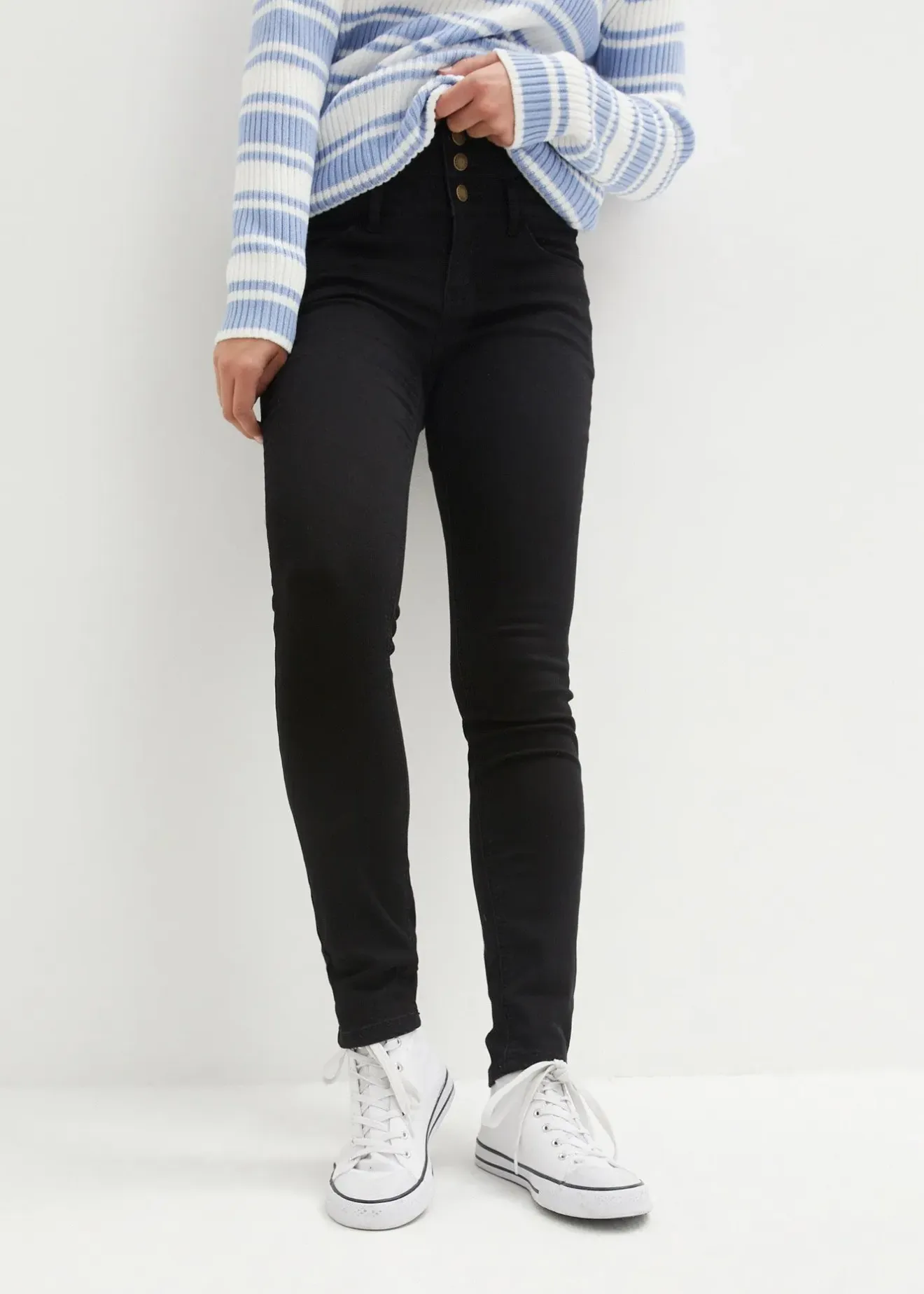bonprix Jean skinny taille haute, chaud et sculptant|Femme Tailles Petite