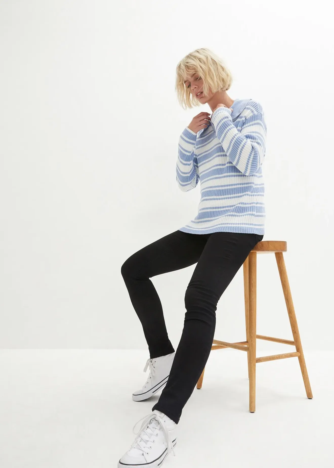 bonprix Jean skinny taille haute, chaud et sculptant|Femme Tailles Petite