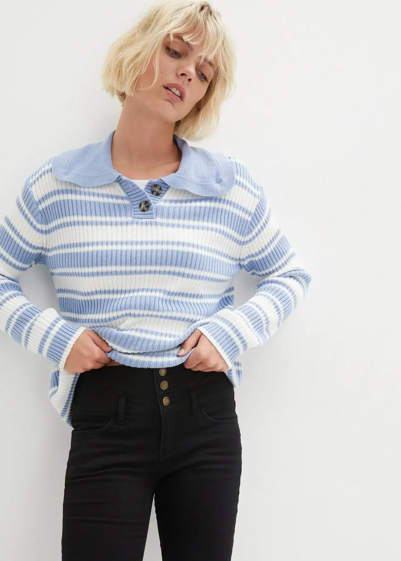 bonprix Jean skinny taille haute, chaud et sculptant|Femme Tailles Petite