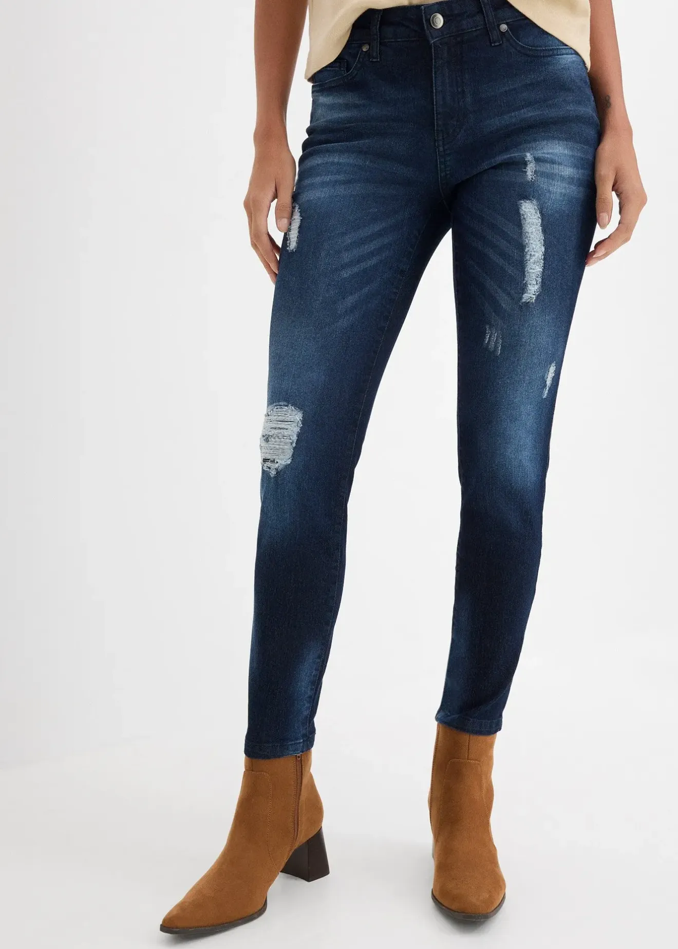 bonprix Jean skinny taille mi-haute, stretch|Femme Jeans