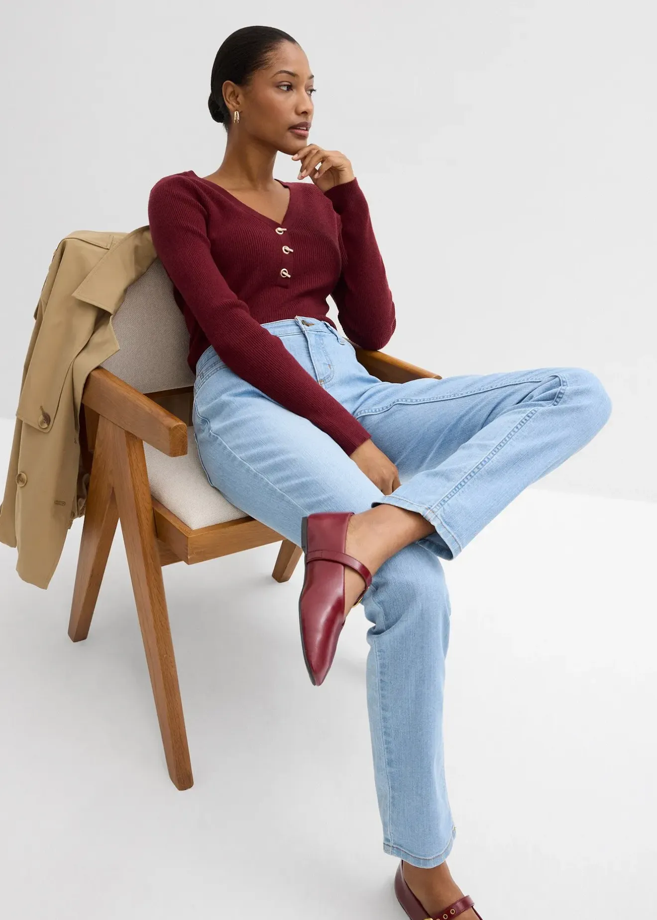 bonprix Jean skinny taille mi-haute, extensible|Femme Jeans|Tailles Petite