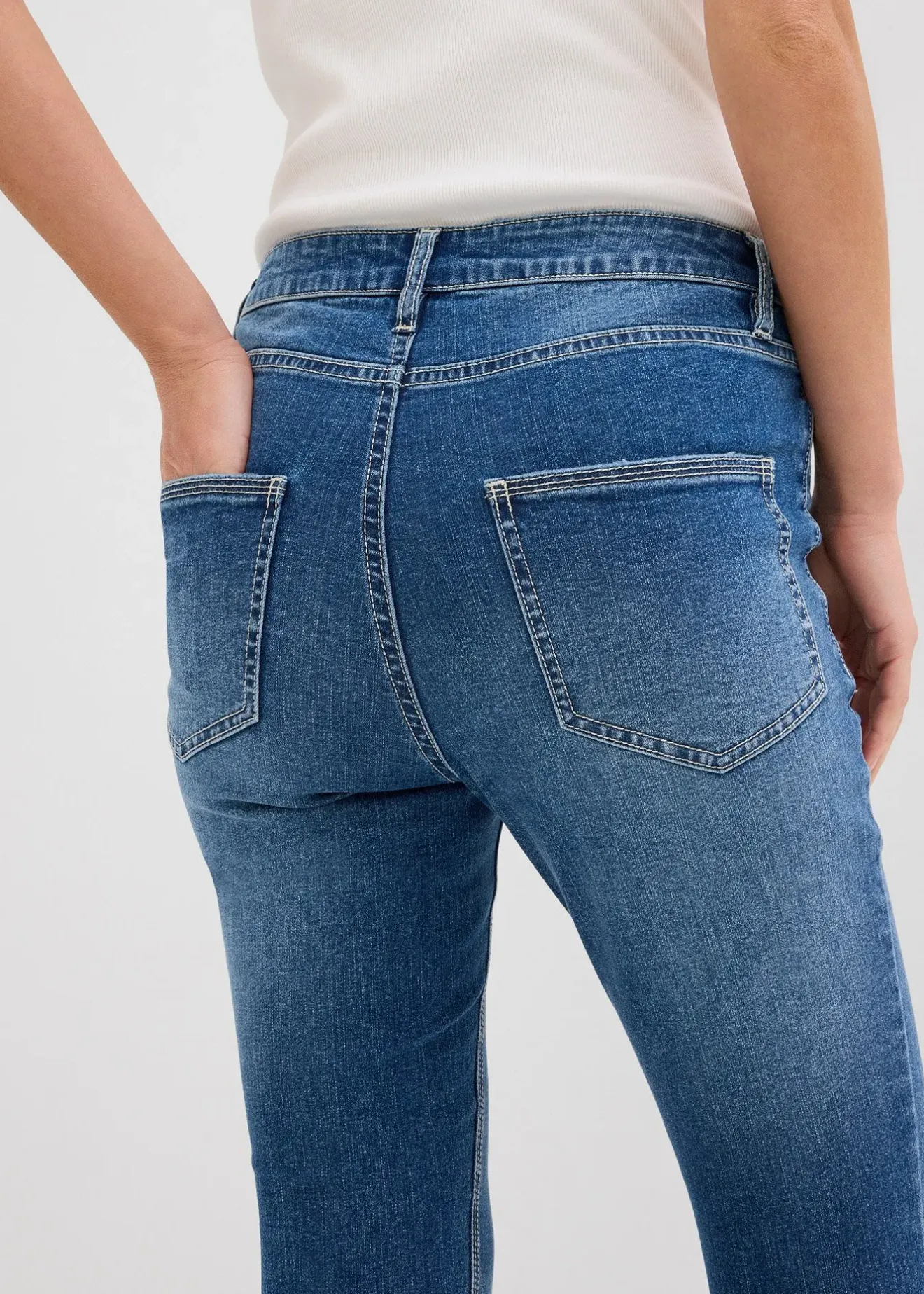 Femme bonprix Jeans|Jean skinny taille mi-haute, cropped