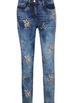 bonprix Jean slim avec broderies florales|Femme Jeans