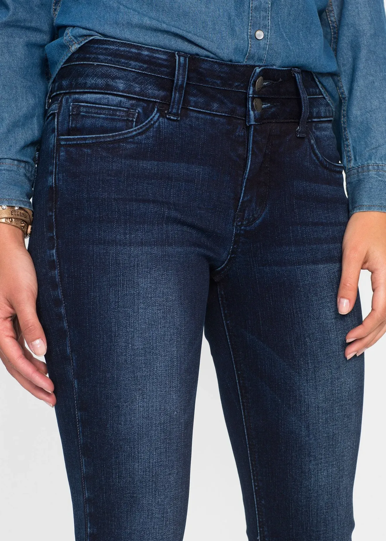 Femme bonprix Jeans|Jean slim taille haute, sculptant et ultra-souple