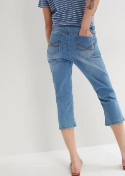 Femme bonprix Jeans|Jean slim, taille mi-haute, longueur 3/4
