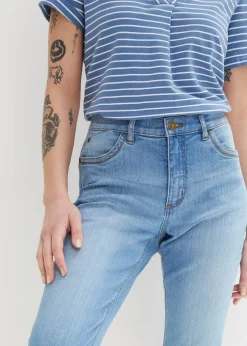 Femme bonprix Jeans|Jean slim, taille mi-haute, longueur 3/4