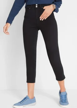 Femme bonprix Jeans|Jean slim, taille mi-haute élastiquée