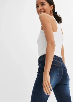 Femme bonprix Jeans|Jean slim taille mi-haute, cropped