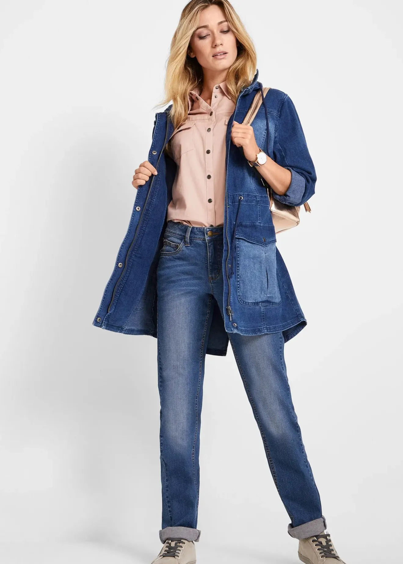 bonprix Jean Straight taille mi-haute, extensible|Femme Jeans