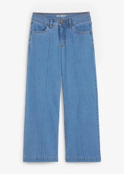 bonprix Jean taille moyenne, jambe évasée, cropped|Femme Jeans