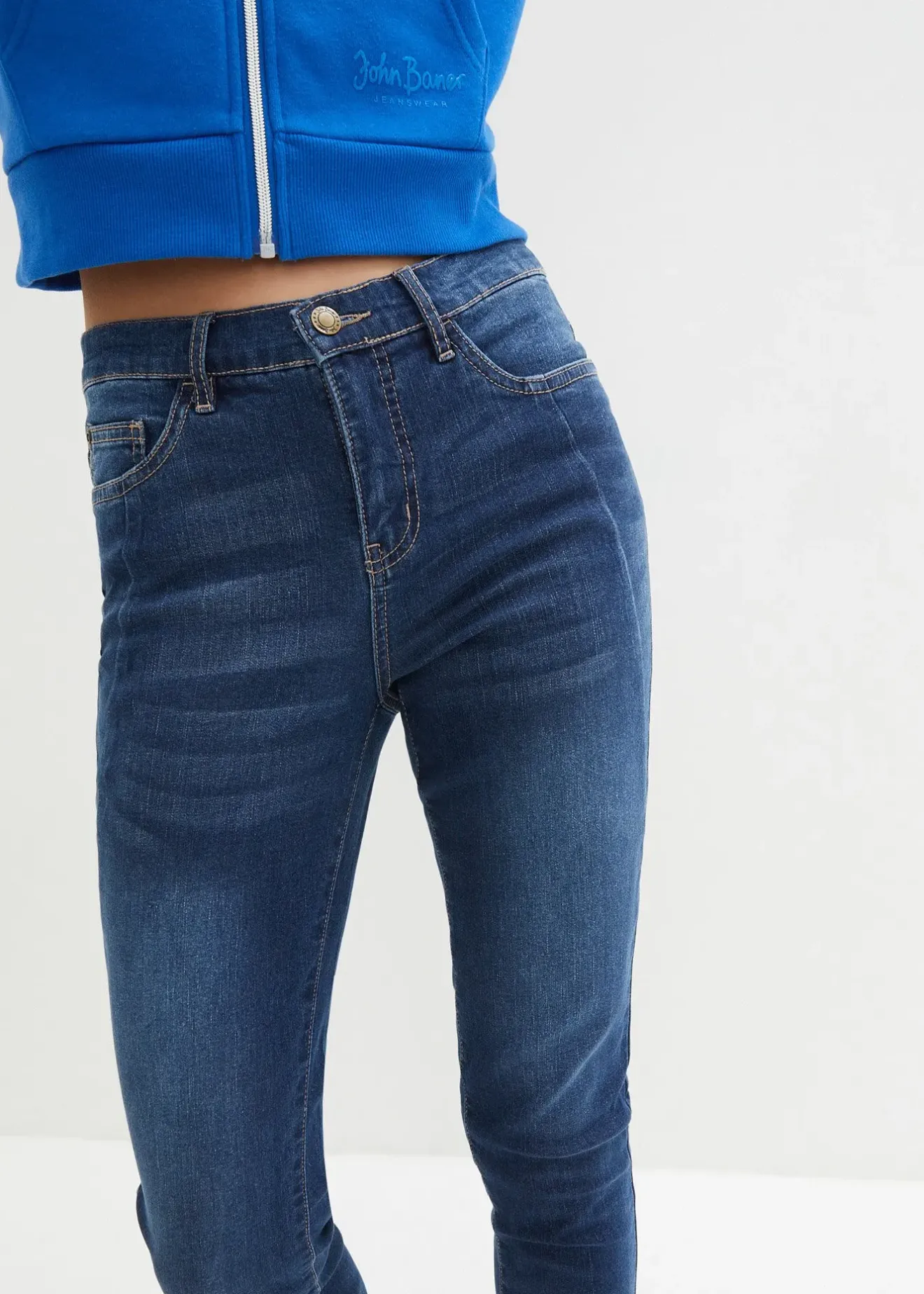 Femme bonprix Jeans|Jean ultra-doux slim, 7/8