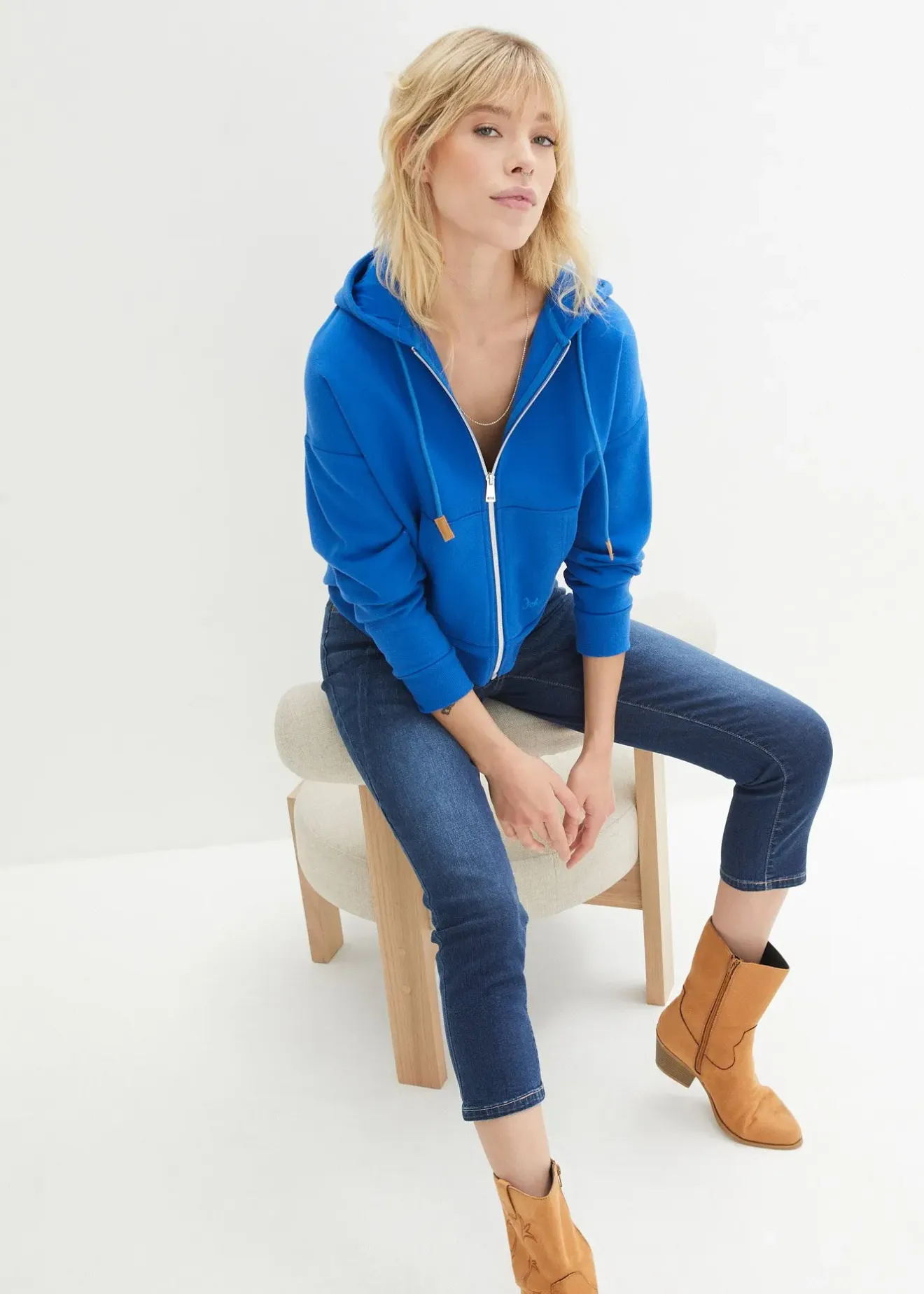 Femme bonprix Jeans|Jean ultra-doux slim, 7/8