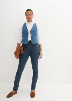 Femme bonprix Jeans|Jegging extensible, taille haute et élastiquée