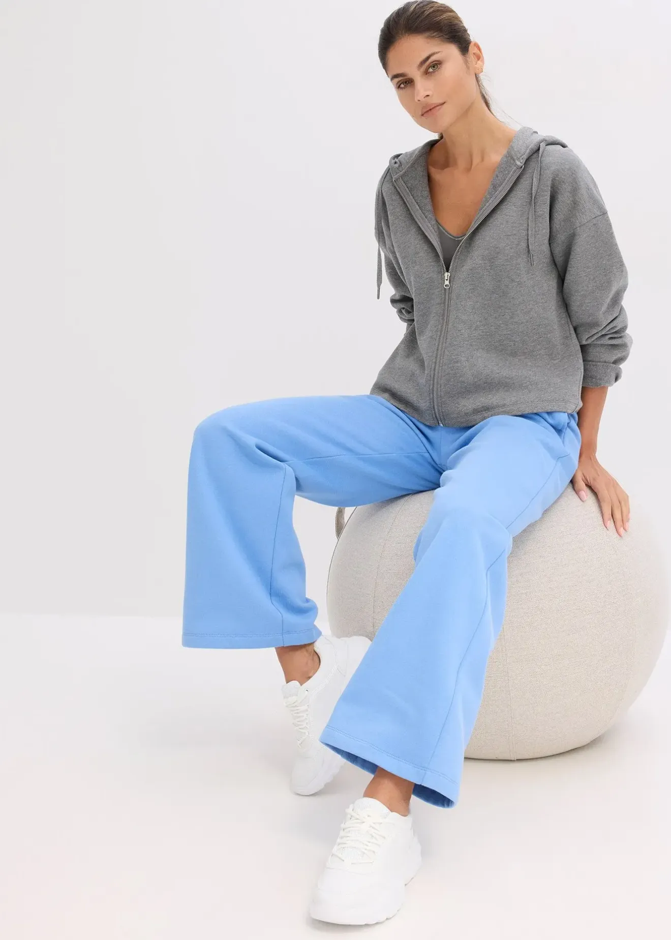 Femme bonprix Basiques|Sweats|Jogging taille haute 100% coton