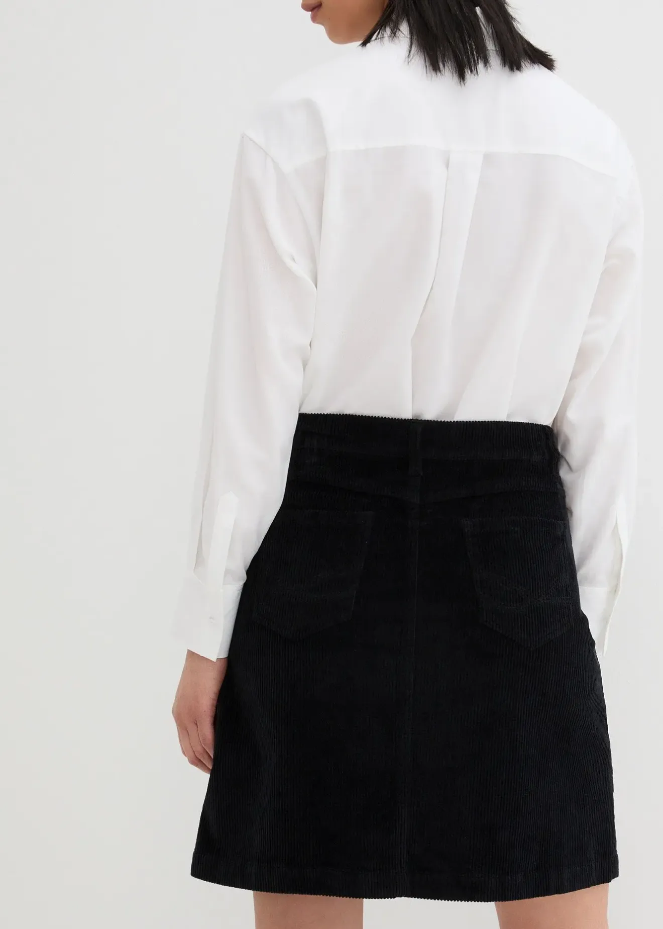 bonprix Jupe boutonnée en velours côtelé extensible|Femme Jupes