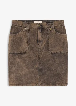 bonprix Jupe courte en velours côtelé délavé|Femme Jupes
