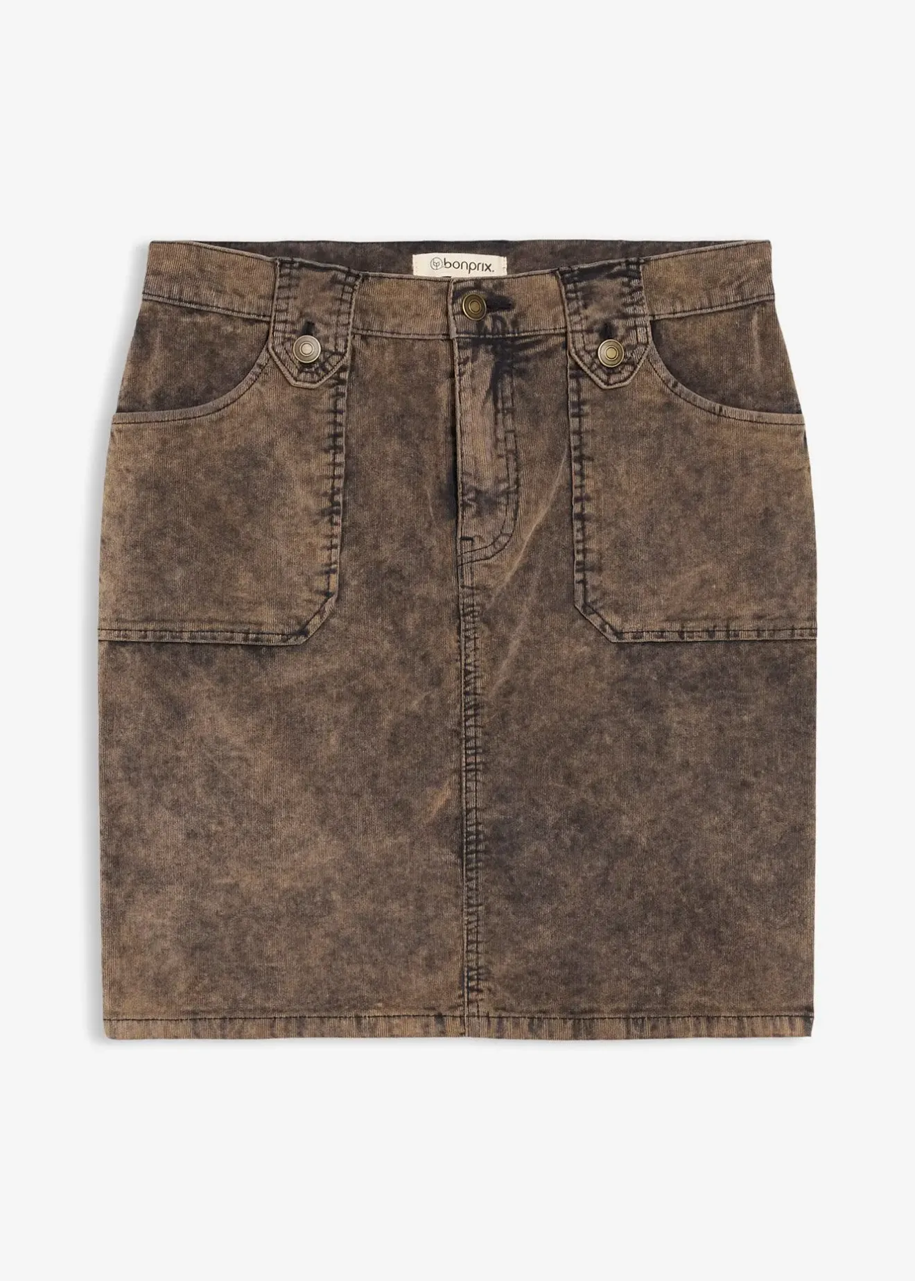 bonprix Jupe courte en velours côtelé délavé|Femme Jupes
