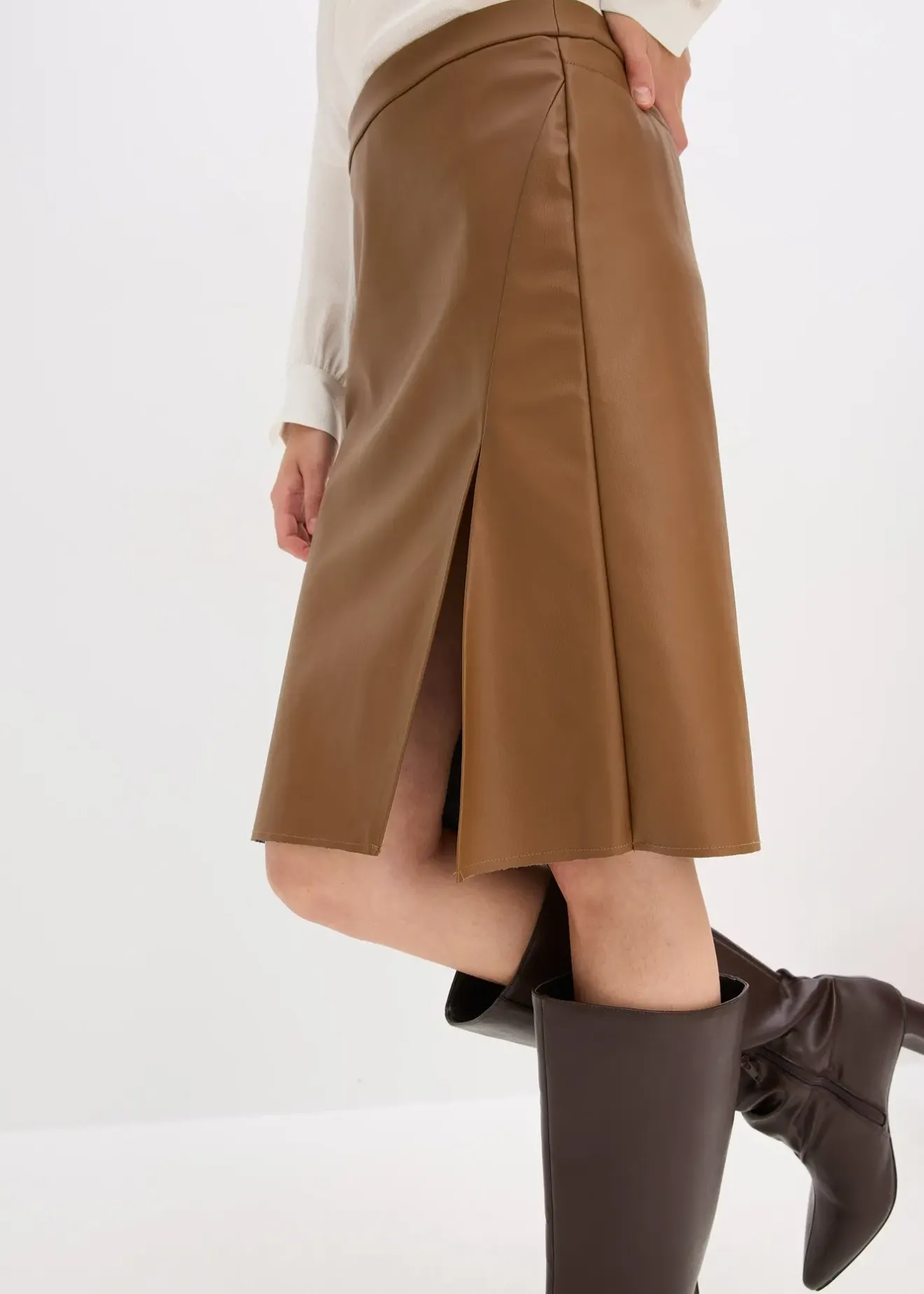 bonprix Jupe crayon enduite|Femme Jupes