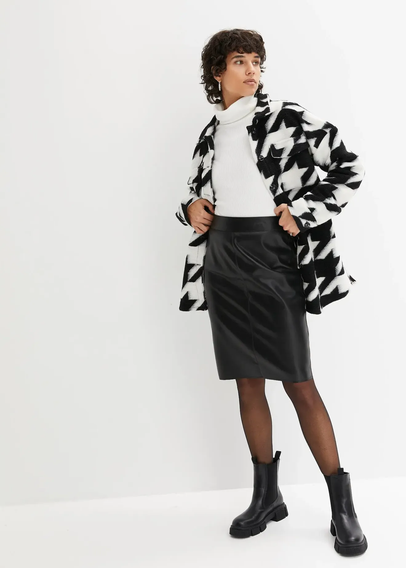 Femme bonprix Jupes|Jupe crayon enduite