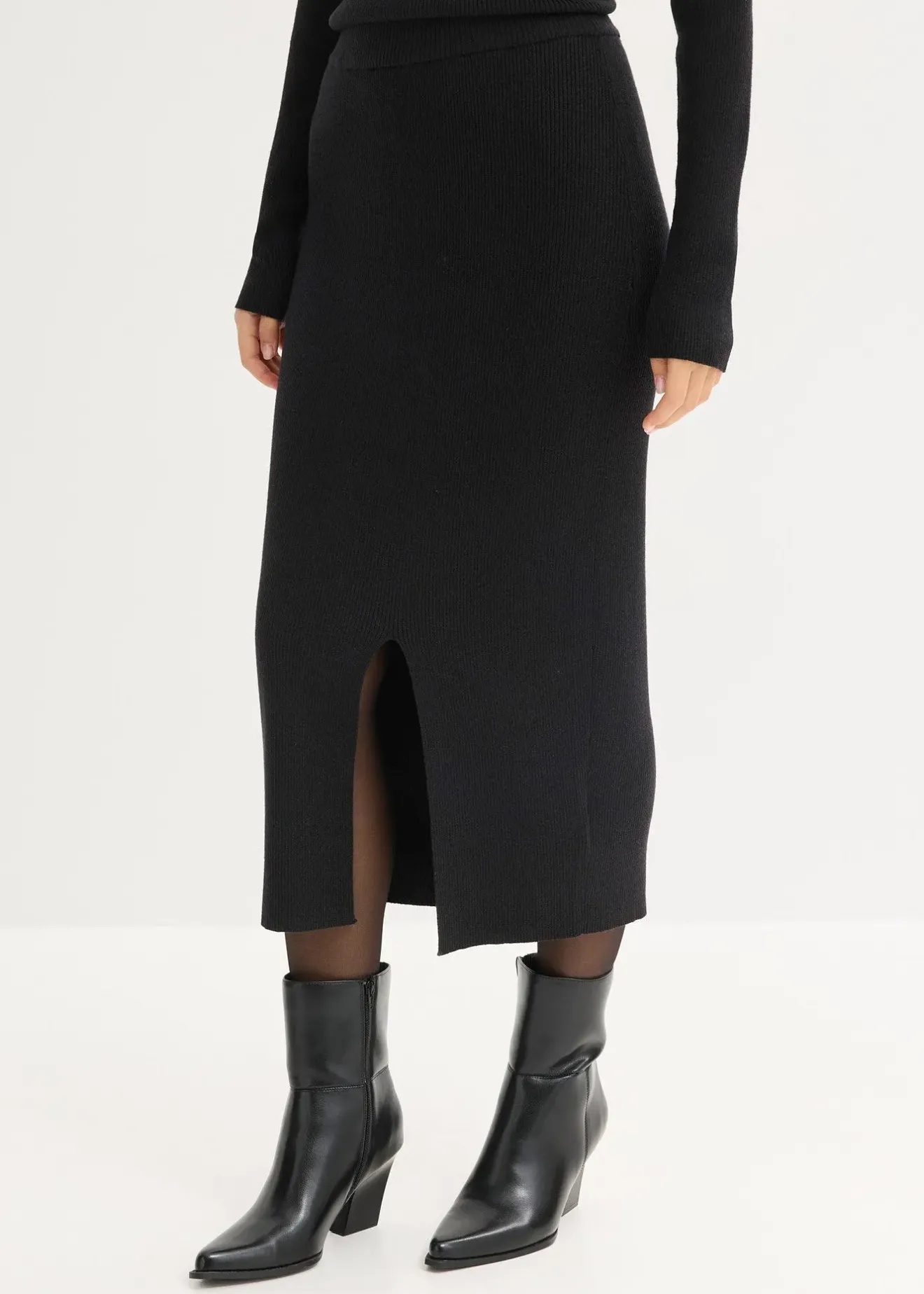 bonprix Jupe douce en fine maille de viscose mélangée|Femme Jupes