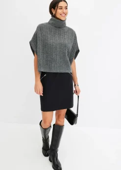 Femme bonprix Jupes|Jupe en bengaline à poches zippées