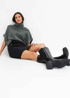 Femme bonprix Jupes|Jupe en bengaline à poches zippées