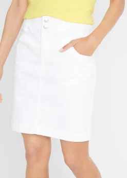 bonprix Jupe en coton extensible|Femme Jupes