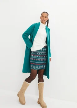 Femme bonprix Jupes|Jupe en coton extensible à imprimé norvégien