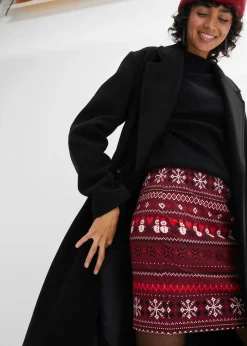 bonprix Jupe en coton extensible à imprimé norvégien|Femme Jupes