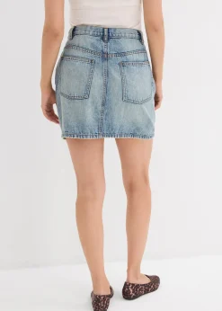 Femme bonprix Jupes|Jupe en jean à fermeture décalée asymétrique