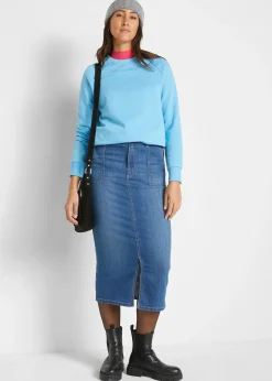 bonprix Jupe en jean avec fente|Femme Jupes