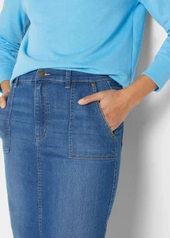 bonprix Jupe en jean avec fente|Femme Jupes