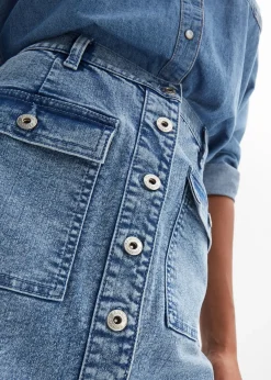 bonprix Jupe en jean avec poches plaquées|Femme Jupes