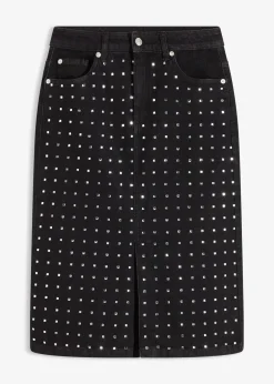 Femme bonprix Jupes|Jupe en jean avec strass