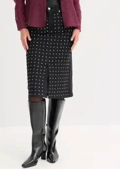 Femme bonprix Jupes|Jupe en jean avec strass