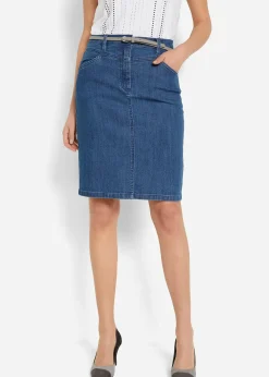 bonprix Jupe en jean extensible|Femme Jupes