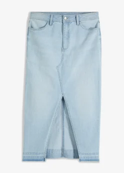 Femme bonprix Jupes|Jupe en jean fendue devant